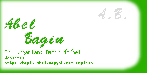 abel bagin business card